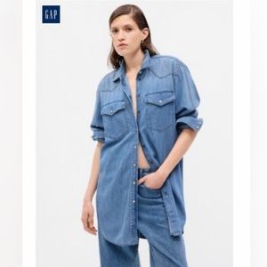 Organic Cotton Western Denim Tunic by Gap